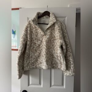 Z Supply Leopard Sherpa Pullover